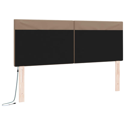 LED Hoofdbord Cappuccino 144 cm Nep Leer