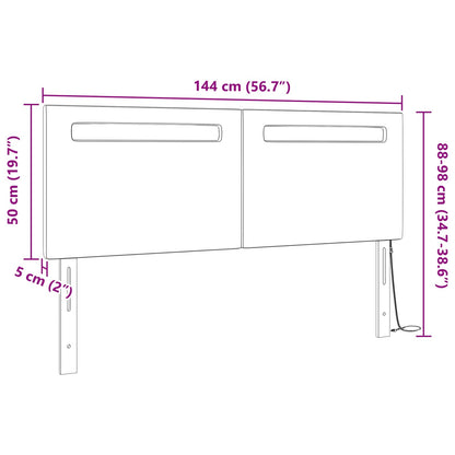 LED Hoofdbord Cappuccino 144 cm Nep Leer