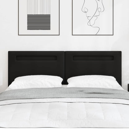 LED Hoofdbord Zwart 160 cm Nep Leer