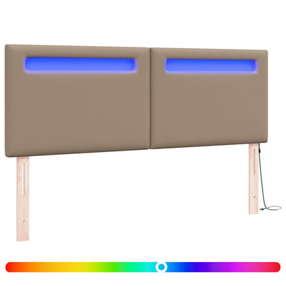 LED Hoofdbord Cappuccino 160 cm Nep Leer