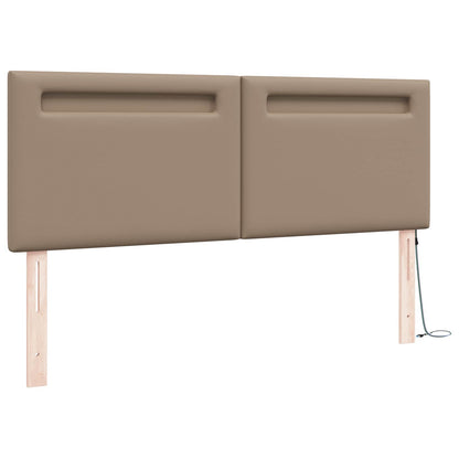 LED Hoofdbord Cappuccino 160 cm Nep Leer