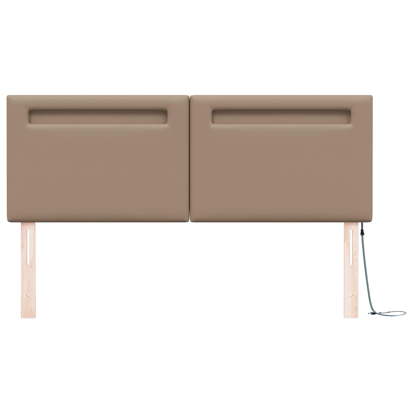 LED Hoofdbord Cappuccino 160 cm Nep Leer