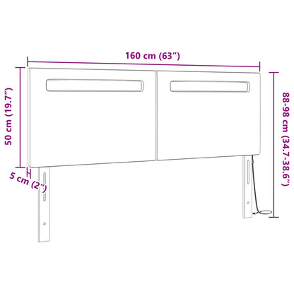 LED Hoofdbord Cappuccino 160 cm Nep Leer