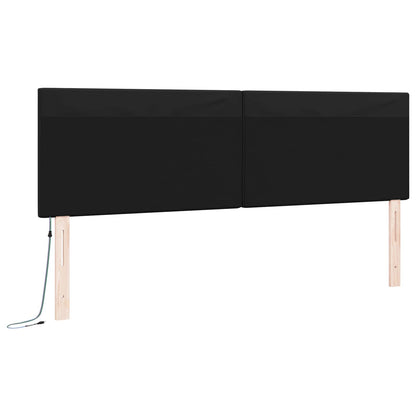 LED Hoofdbord Zwart 180 cm Nep Leer