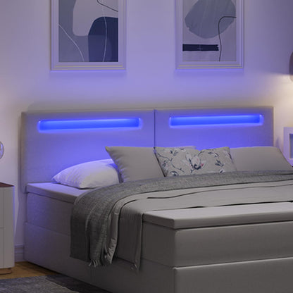 LED Hoofdbord Wit 180 cm Nep Leer