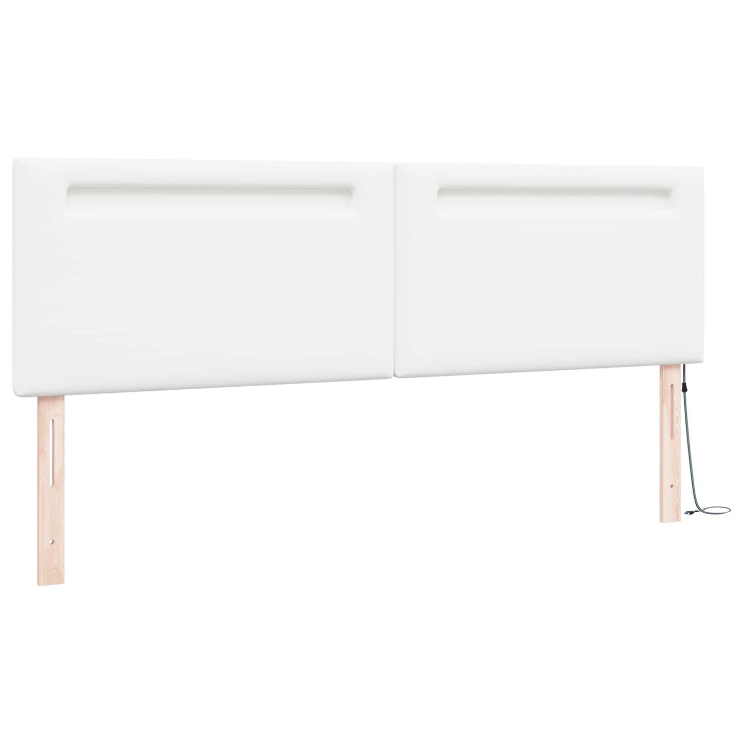 LED Hoofdbord Wit 180 cm Nep Leer