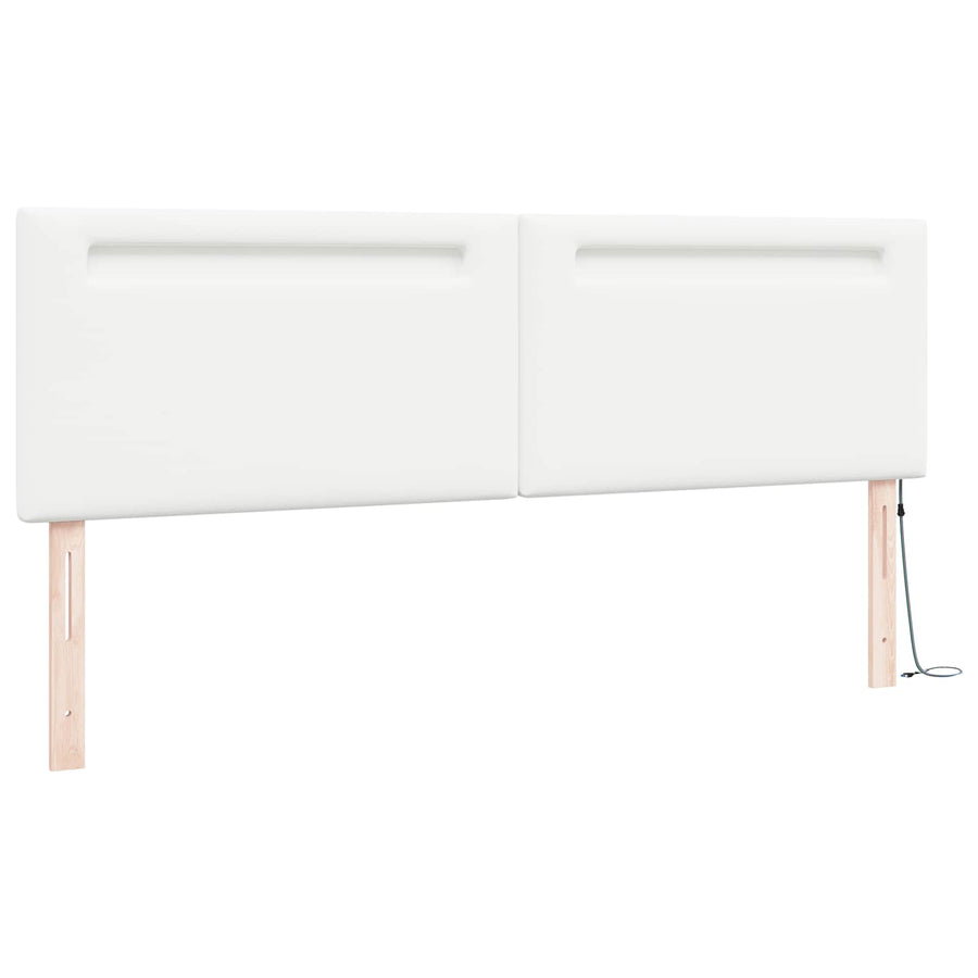 LED Hoofdbord Wit 180 cm Nep Leer