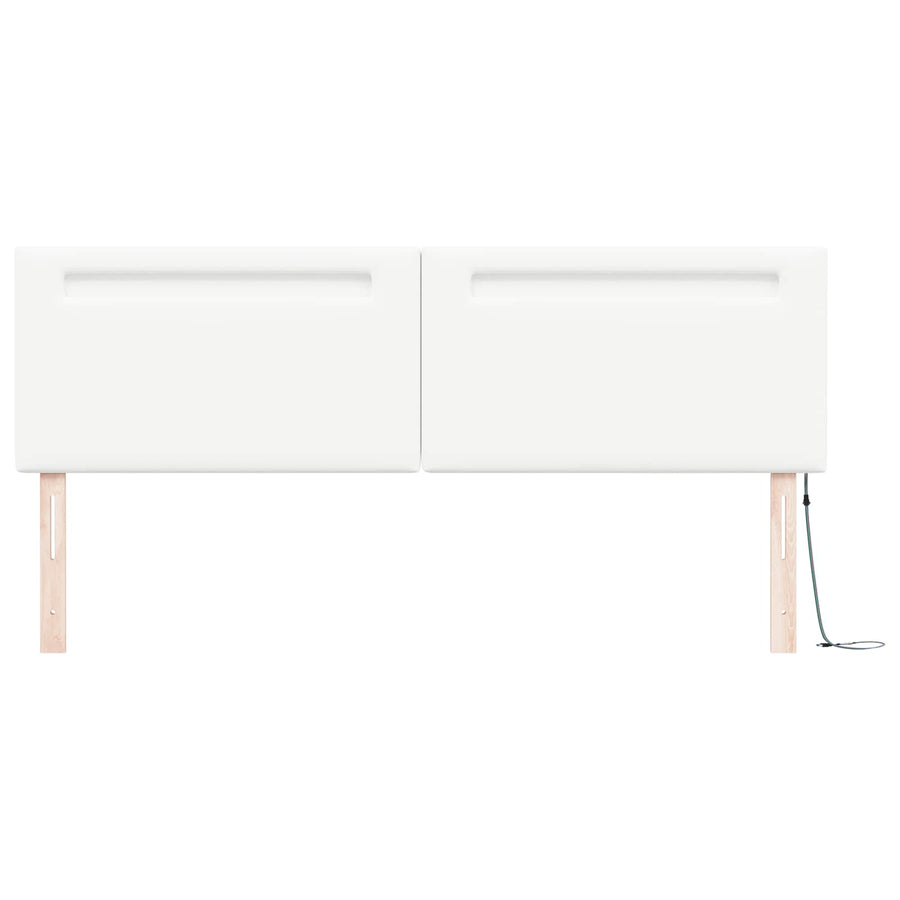 LED Hoofdbord Wit 180 cm Nep Leer