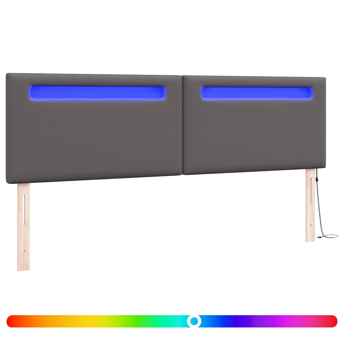 LED Hoofdbord Grijs 180 cm Nep Leer