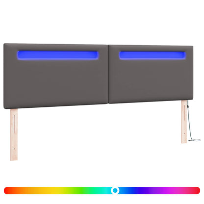 LED Hoofdbord Grijs 180 cm Nep Leer