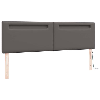 LED Hoofdbord Grijs 180 cm Nep Leer