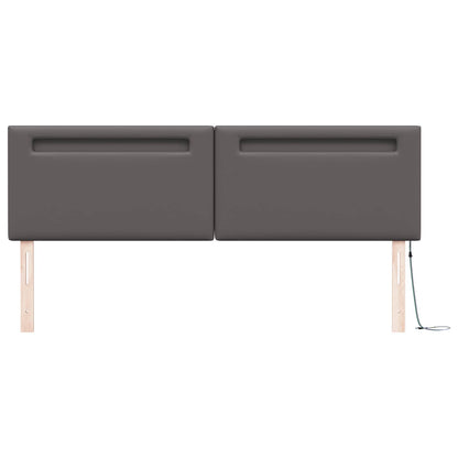 LED Hoofdbord Grijs 180 cm Nep Leer