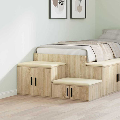 Opbergkast 2 pcs Sonoma Eiken 127 x 41 x 40 cm Bewerkt hout