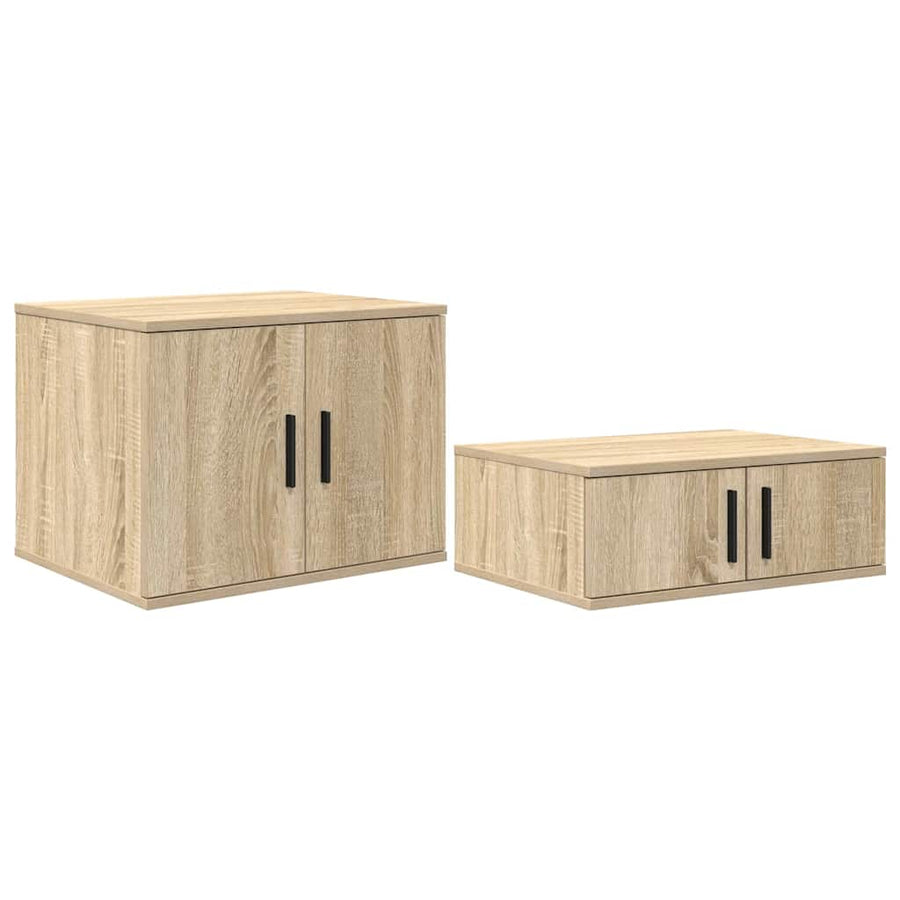 Opbergkast 2 pcs Sonoma Eiken 127 x 41 x 40 cm Bewerkt hout