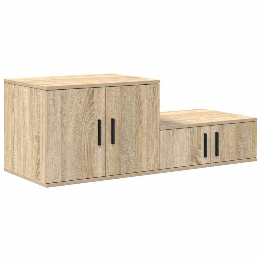 Opbergkast 2 pcs Sonoma Eiken 127 x 41 x 40 cm Bewerkt hout