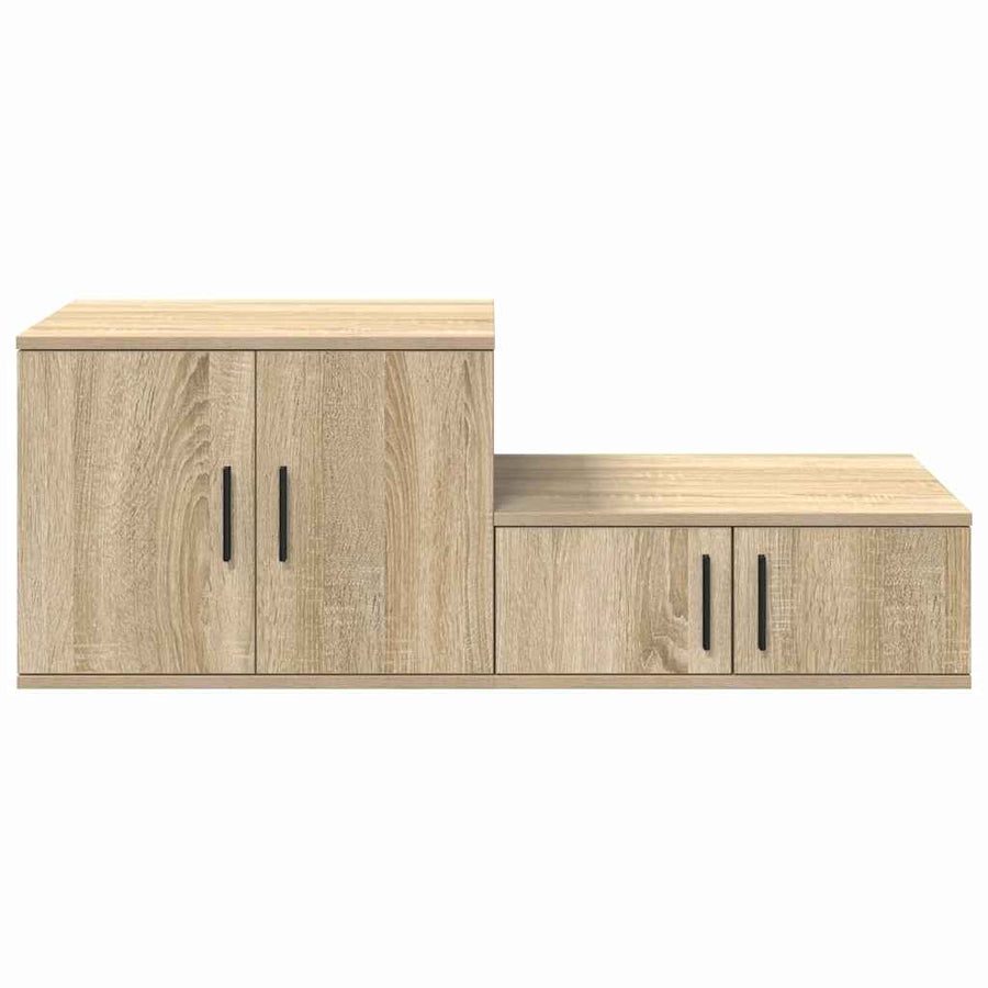 Opbergkast 2 pcs Sonoma Eiken 127 x 41 x 40 cm Bewerkt hout