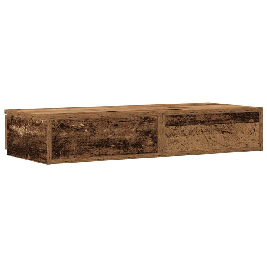 Bedlades met lade Oudhout 100 x 36,5 x 16,5 cm Bewerkt hout