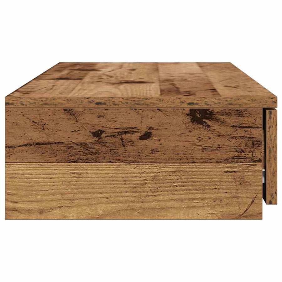 Bedlades met lade Oudhout 100 x 36,5 x 16,5 cm Bewerkt hout