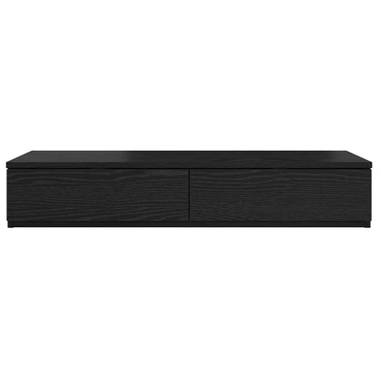 Bedlades met lade Zwart Eiken 80 x 36,5 x 16,5 cm Bewerkt hout