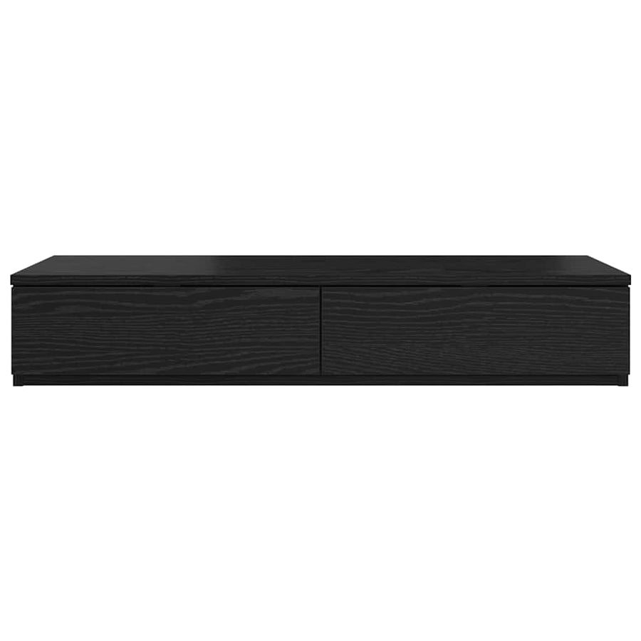 Bedlades met lade Zwart Eiken 80 x 36,5 x 16,5 cm Bewerkt hout