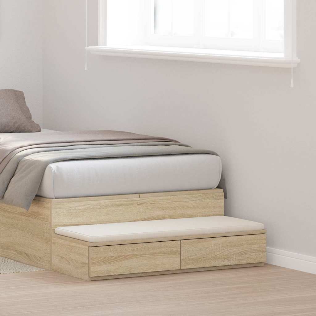 Bedlades Met Lade Bewerkt Hout 90 x 36,5 x 16,5 cm