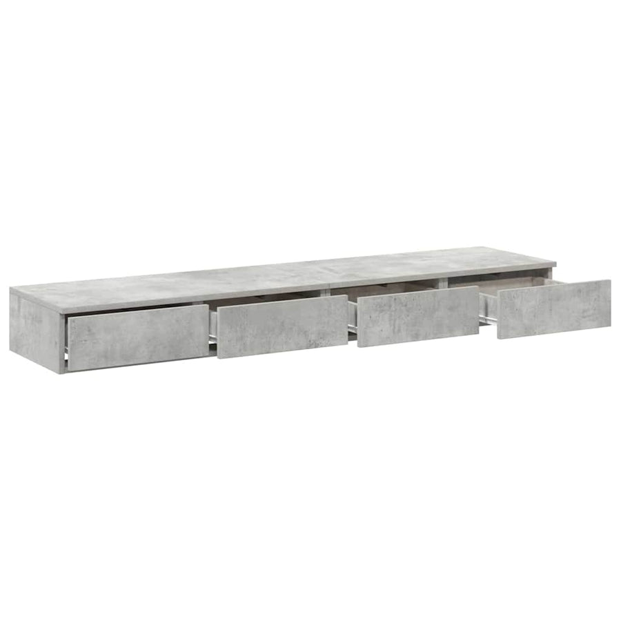 Bedlades met lade Beton Grijs 150 x 36,5 x 16,5 cm Bewerkt hout