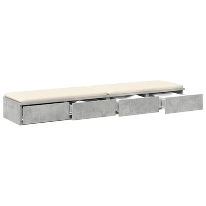 Bedlades met lade Beton Grijs 150 x 36,5 x 16,5 cm Bewerkt hout