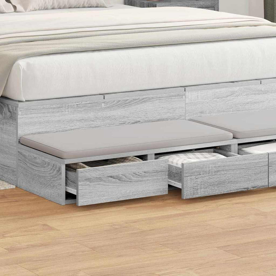Bedlades Grijs Sonoma 150 x 36,5 x 16,5 cm Bewerkt hout