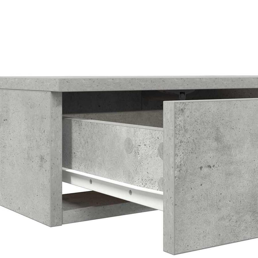 Bedlades met lade Beton Grijs 75 x 36,5 x 16,5 cm Bewerkt hout