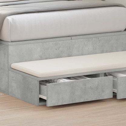 Bedlades met lade Beton Grijs 75 x 36,5 x 16,5 cm Bewerkt hout