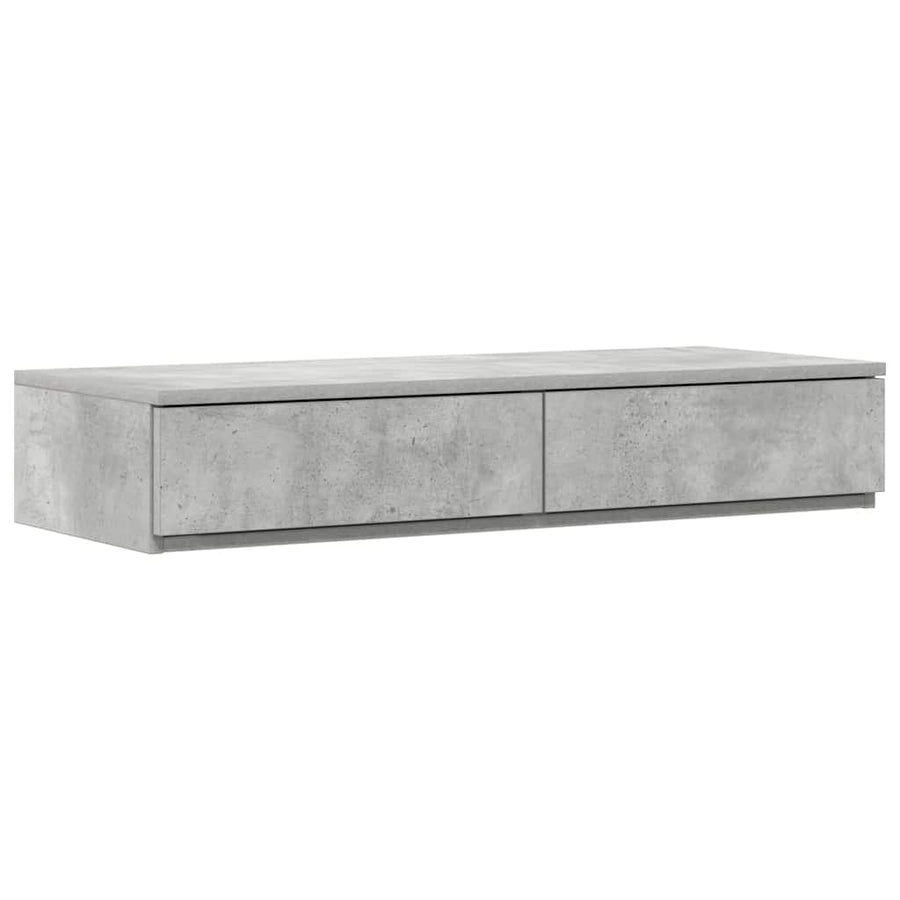 Bedlades met lade Beton Grijs 75 x 36,5 x 16,5 cm Bewerkt hout