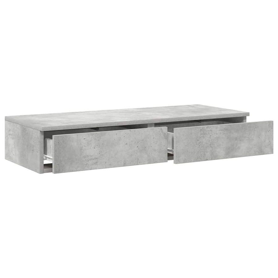 Bedlades met lade Beton Grijs 75 x 36,5 x 16,5 cm Bewerkt hout