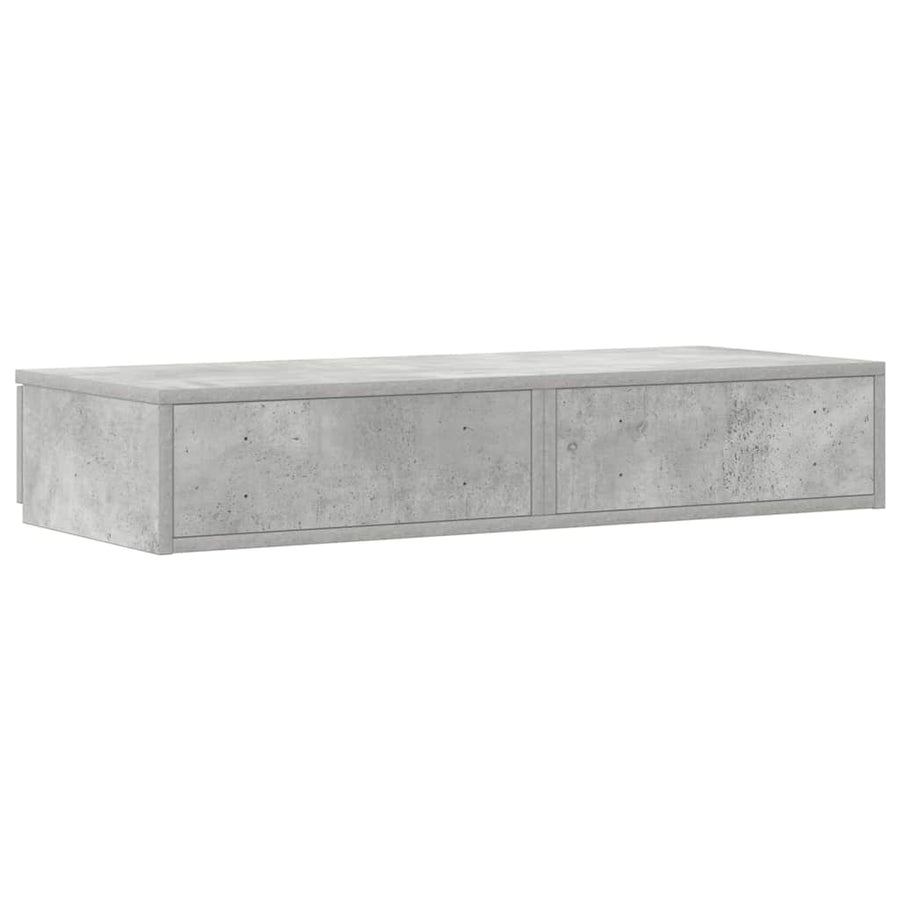Bedlades met lade Beton Grijs 75 x 36,5 x 16,5 cm Bewerkt hout