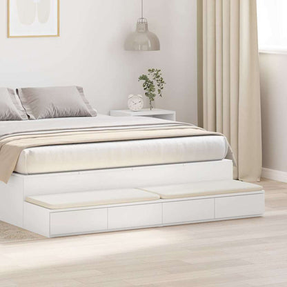 Bedlades met lade Wit 160 x 36,5 x 16,5 cm Bewerkt hout