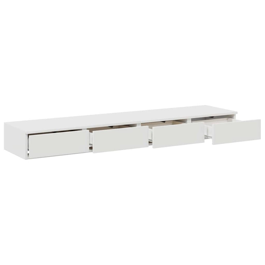 Bedlades met lade Wit 160 x 36,5 x 16,5 cm Bewerkt hout