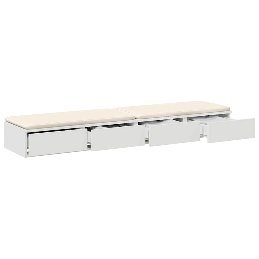 Bedlades met lade Wit 160 x 36,5 x 16,5 cm Bewerkt hout