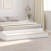 Bedlades met lade 180x36,5x16,5 cm wit bewerkt hout