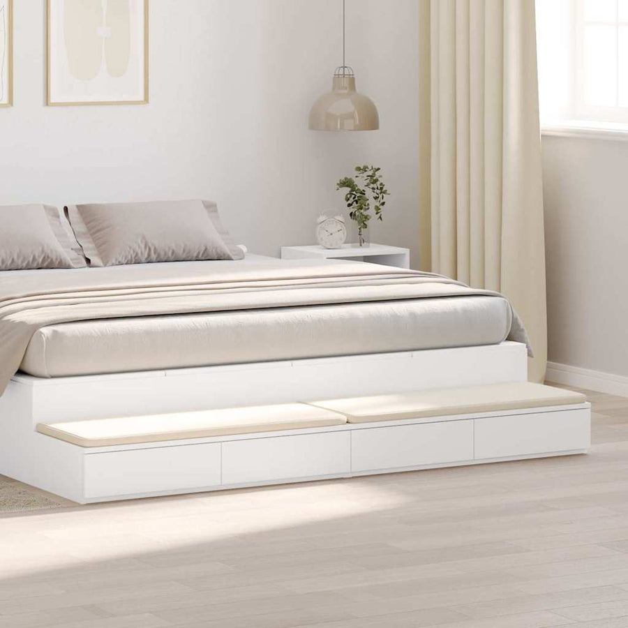 Bedlades met lade Wit 180 x 36,5 x 16,5 cm Bewerkt hout