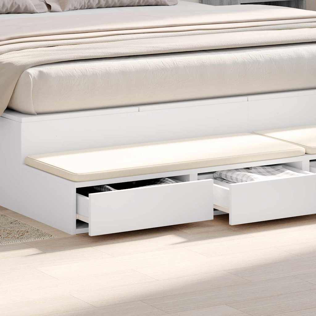 Bedlades met lade Wit 180 x 36,5 x 16,5 cm Bewerkt hout