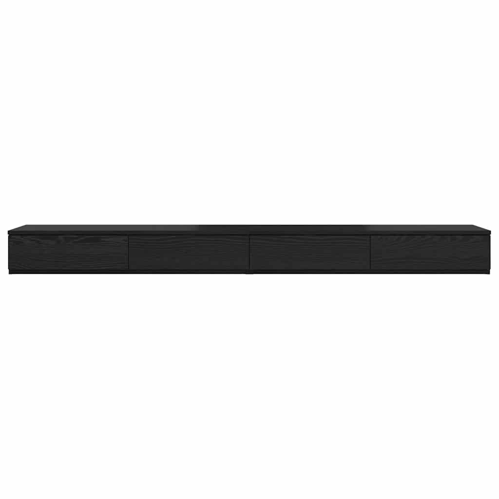 Bedlades met lade Zwart Eiken 180 x 36,5 x 16,5 cm Bewerkt hout