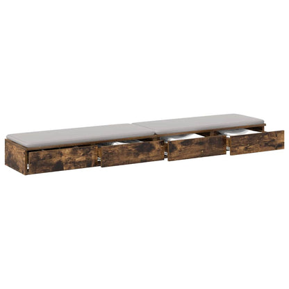 Bedlades Gerookt eiken 180 x 36,5 x 16,5 cm Bewerkt hout