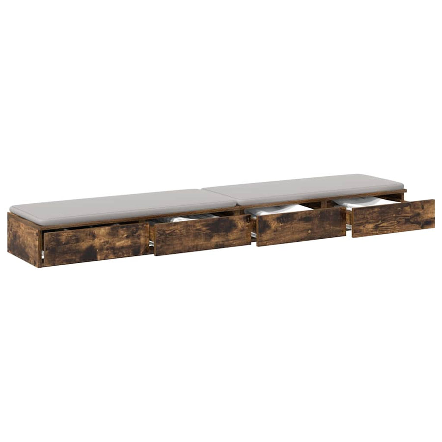 Bedlades Gerookt eiken 180 x 36,5 x 16,5 cm Bewerkt hout