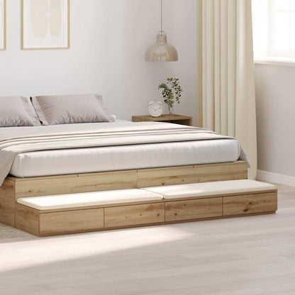 Bedlades Artisan Eiken Bewerkt Hout 180 x 36,5 x 16,5 cm