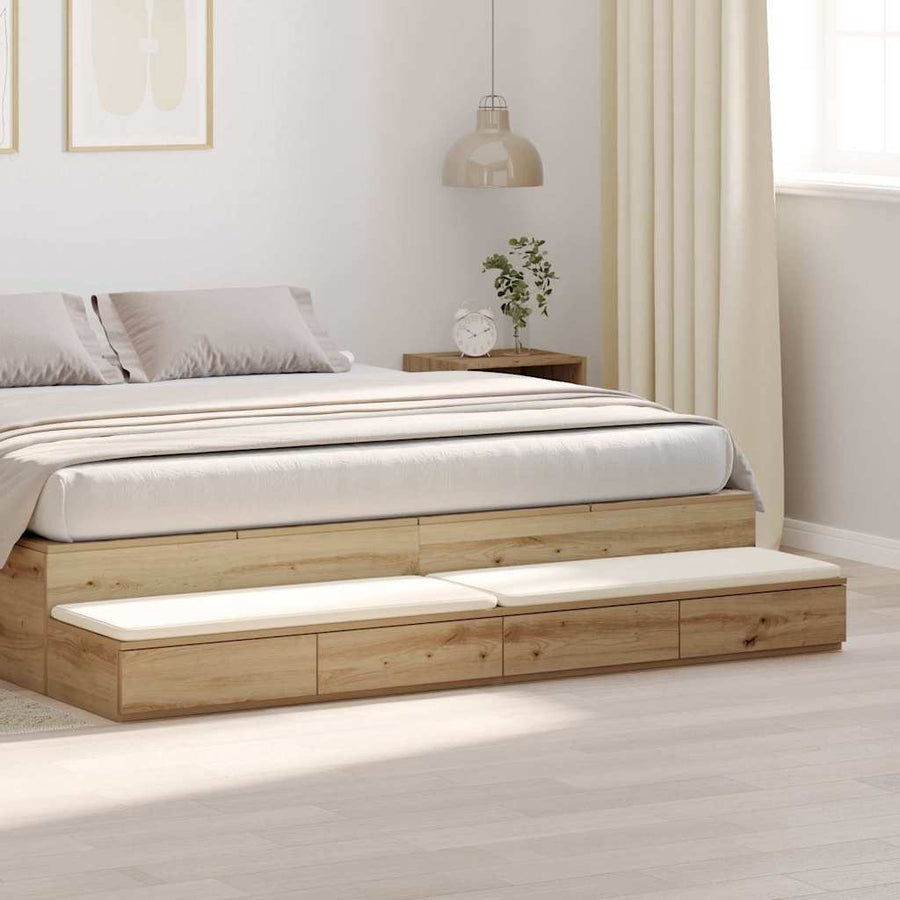 Bedlades Artisan Eiken Bewerkt Hout 180 x 36,5 x 16,5 cm