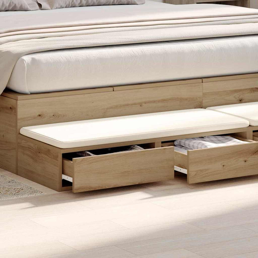Bedlades Artisan Eiken Bewerkt Hout 180 x 36,5 x 16,5 cm