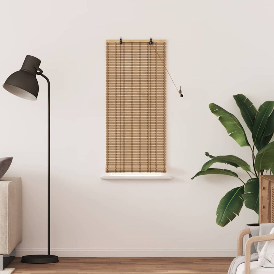 Raamrolgordijnen & Schaduwdoeken Licht Bruin 60 x 160 cm Bamboe
