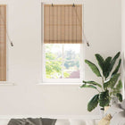 Roller Blind with Curtains Natural 90 x 160 cm Bamboo
