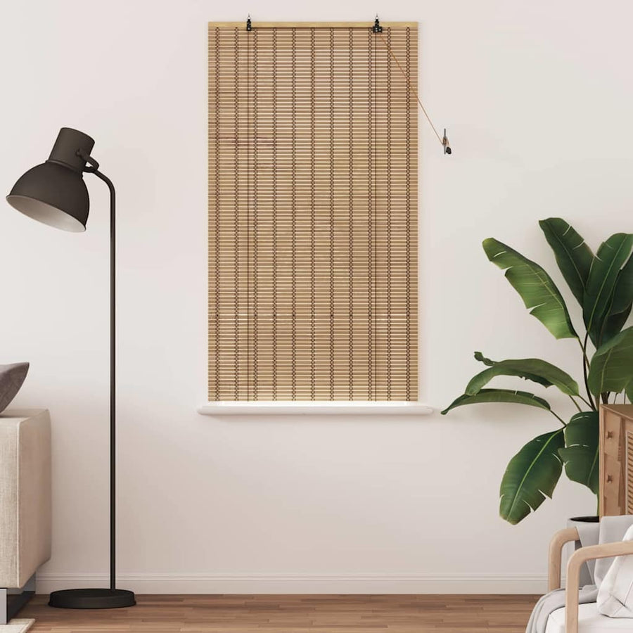 Raamrolgordijnen & Schaduwdoeken Licht Bruin 60 x 160 cm Bamboe