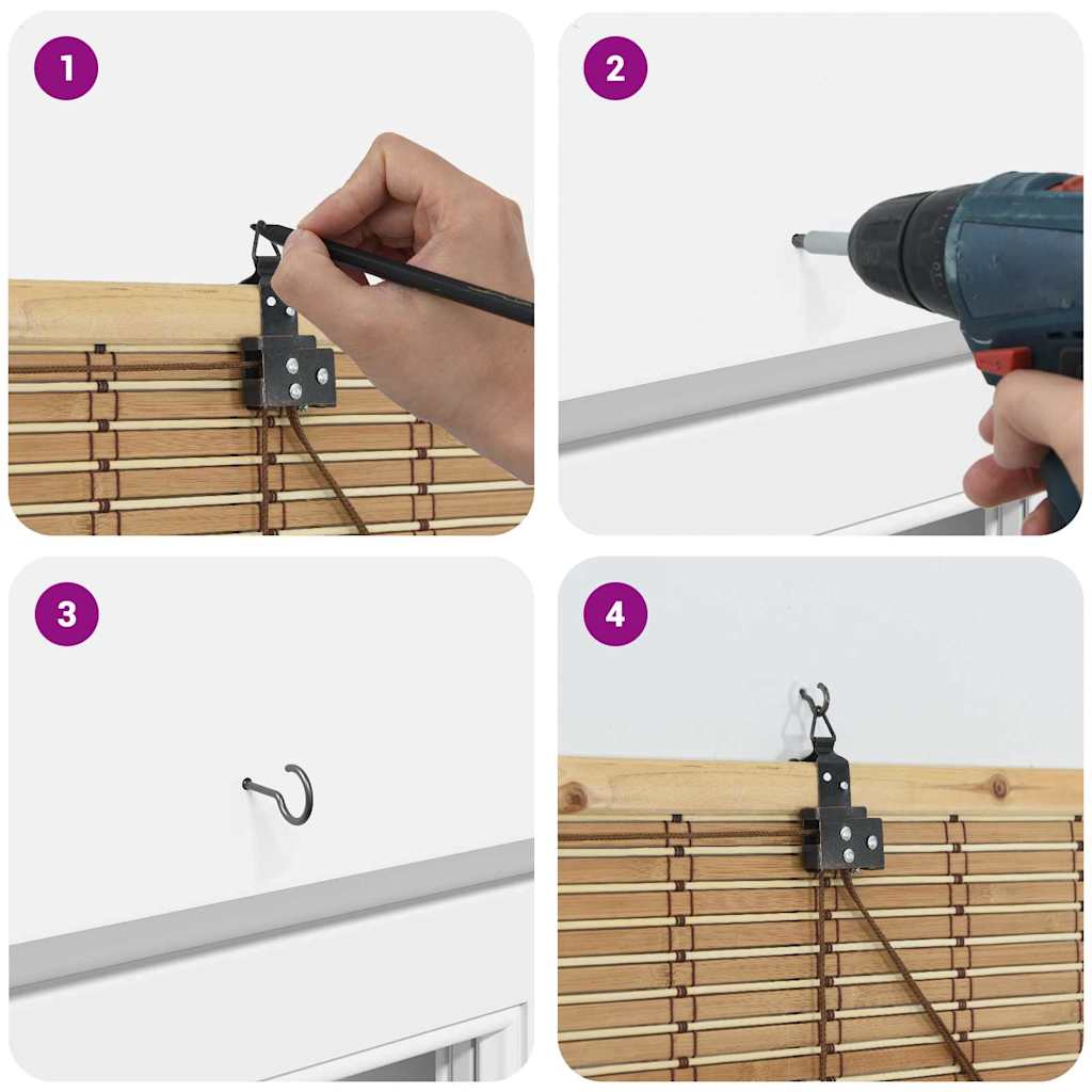 Raamrolgordijnen & Schaduwdoeken Licht Bruin 110 x 220 cm