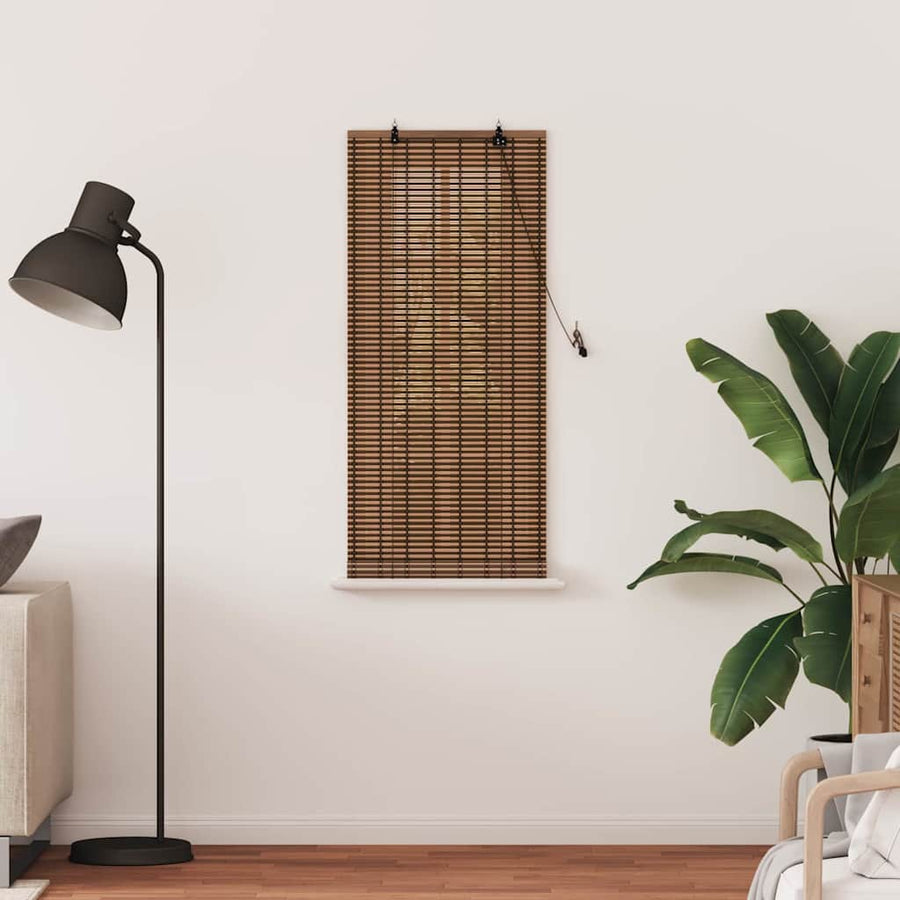 Raambuiten & Gordijnen met gordijnen Bruin 60 x 160 cm Bamboe